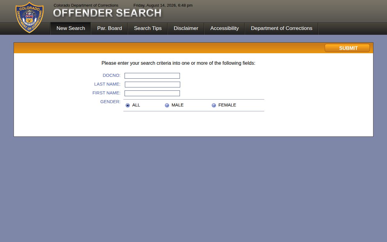 Colorado DOC offender photo search for Phillips County records